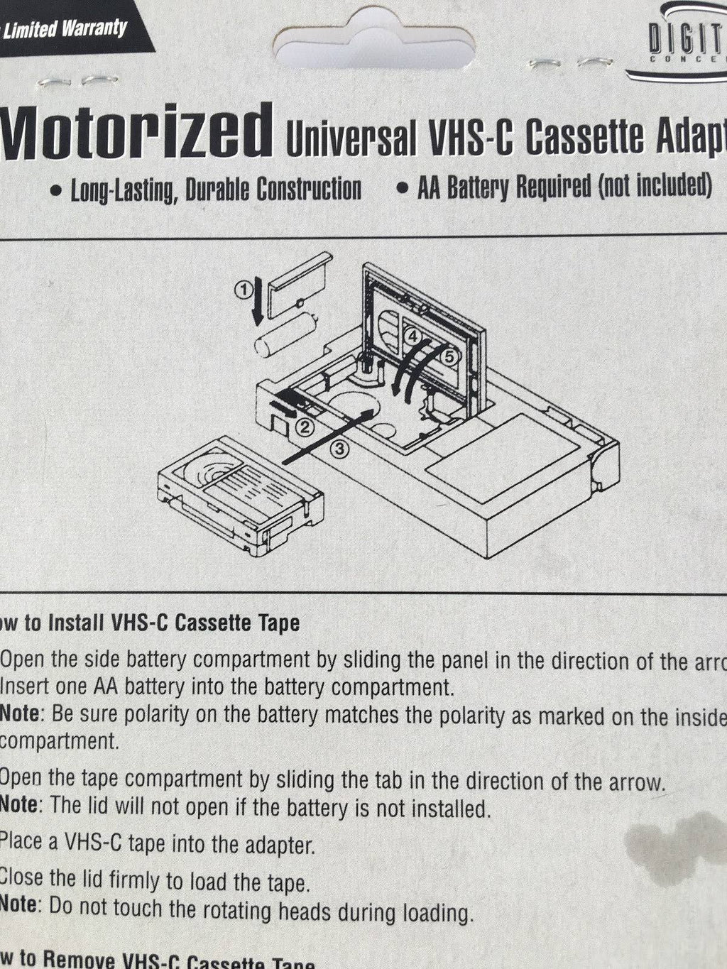Video Cassette Adapter K114