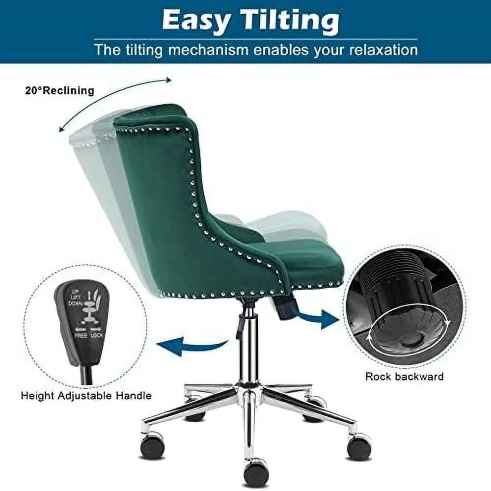 Microfiber Rustic Swivel Desk Chair with Wheels Z55223