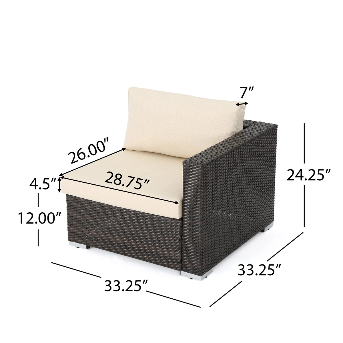5 Piece Wicker Sectional Sofa Set with Cushions R8047