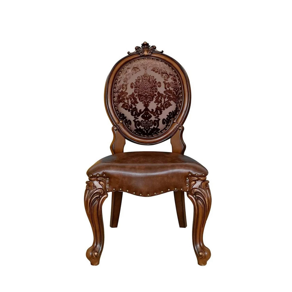 Set of 2 Brown Tufted Faux Leather Dining Chair N239375