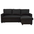 Charcoal Linen Sleeper L-Shaped Sofa & Chaise T99615