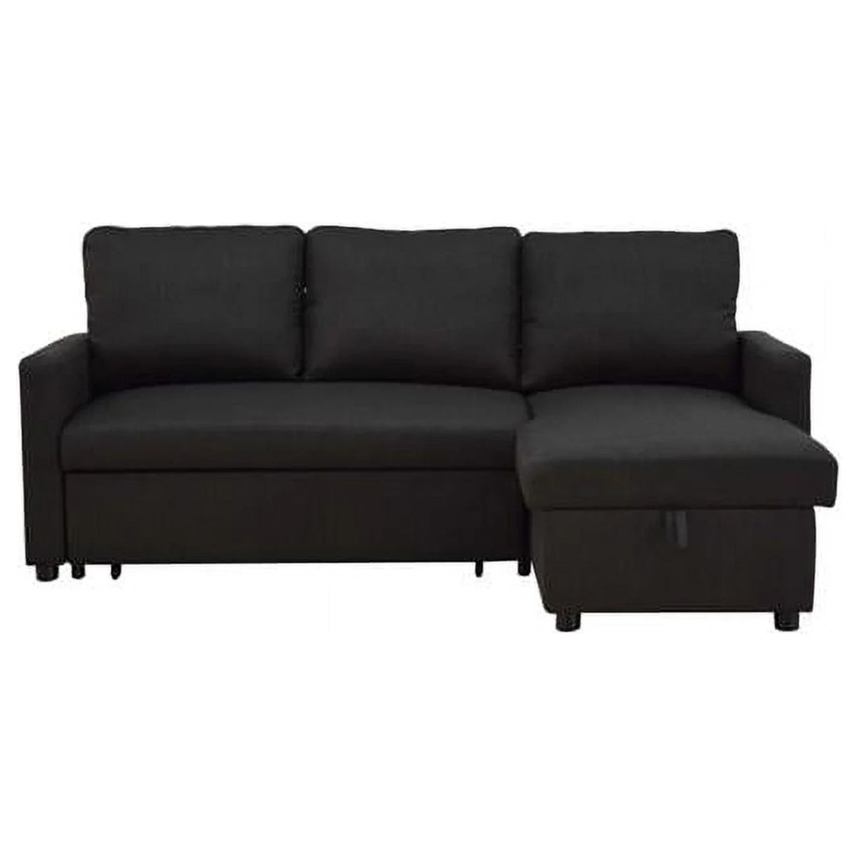 Charcoal Linen Sleeper L-Shaped Sofa & Chaise T99615
