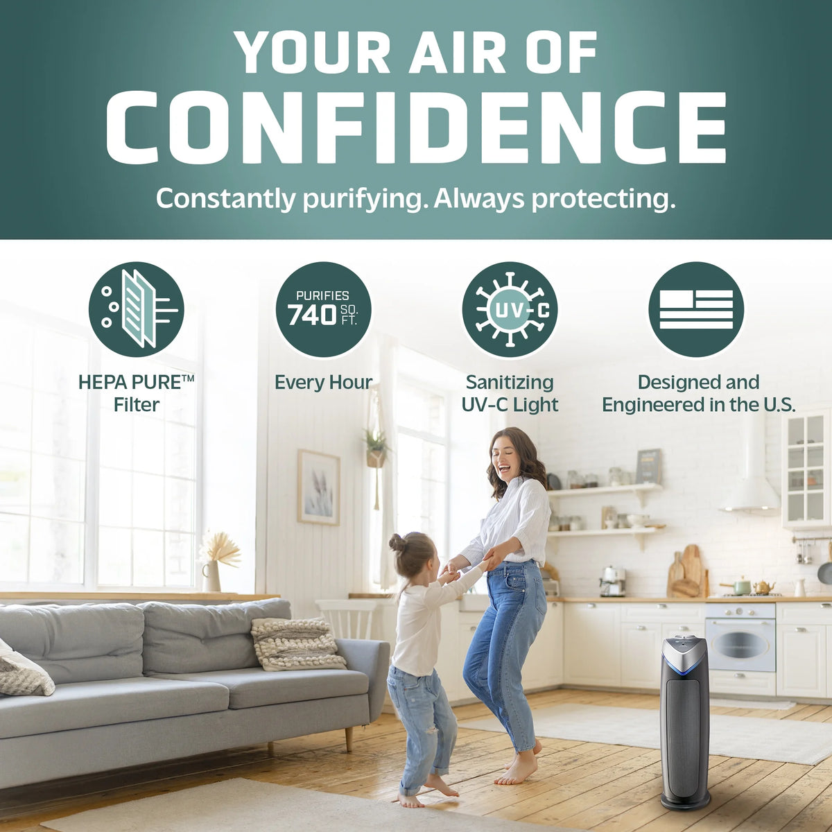 HEPA Filter UV-C Air Purifier T1087