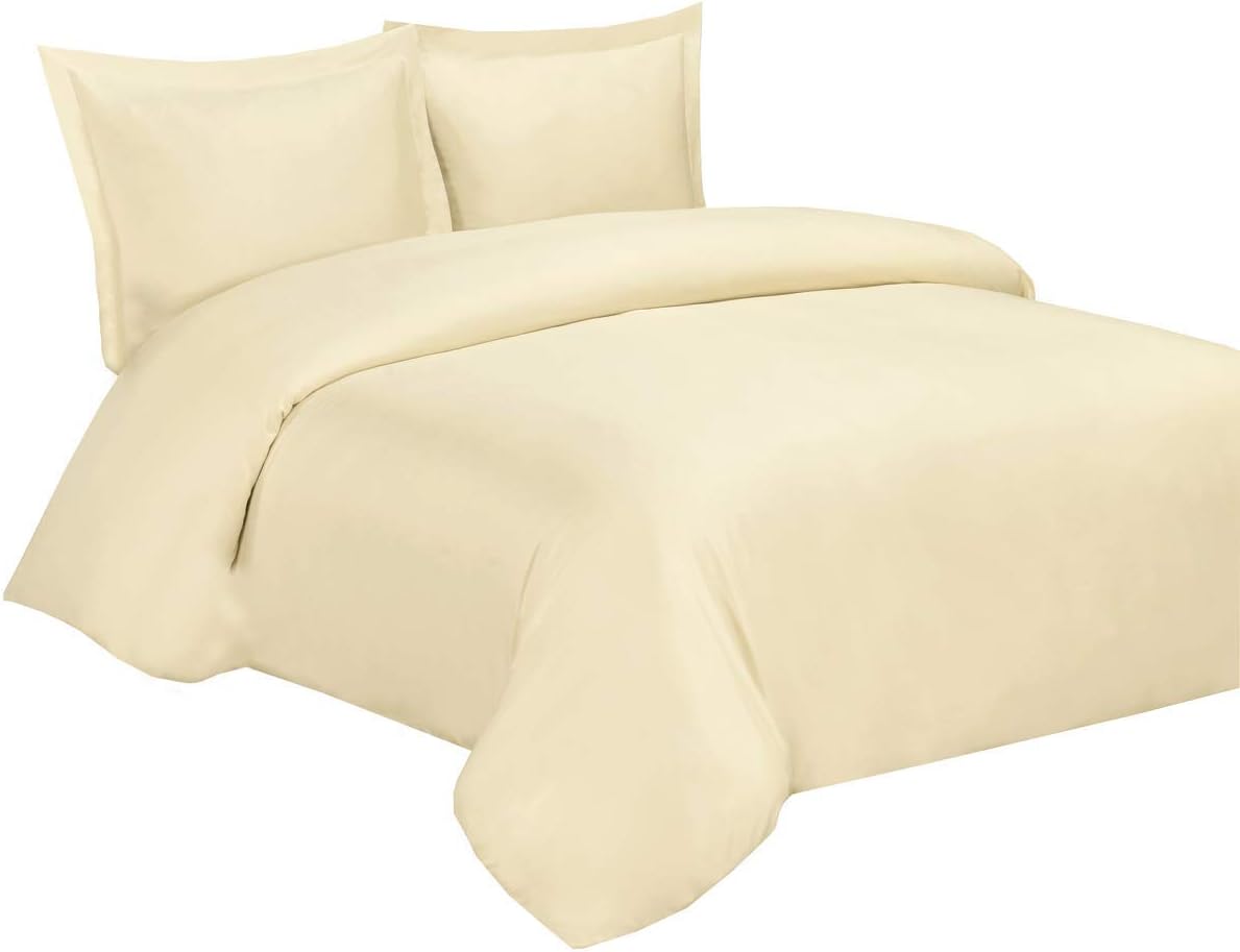 Bamboo Viscose Duvet Cover Set with Corner Ties, King / Cal King Size White R765036