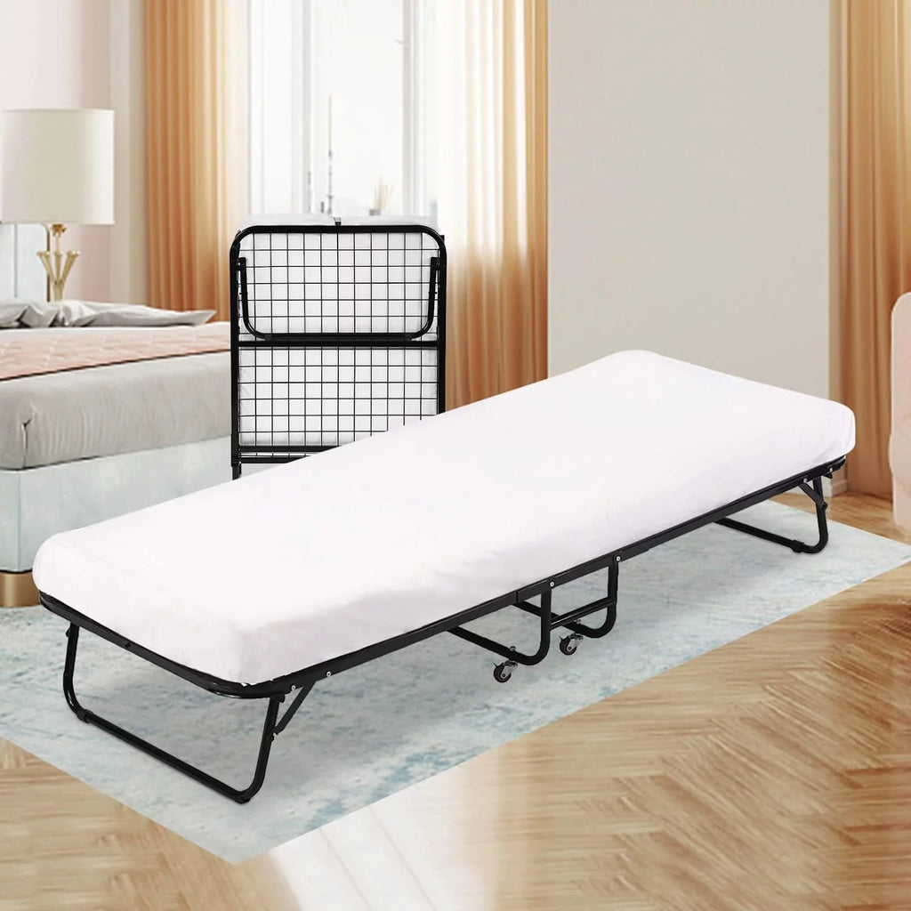 Folding Guest Bed with 4 inch Mattress Twin Size X529564