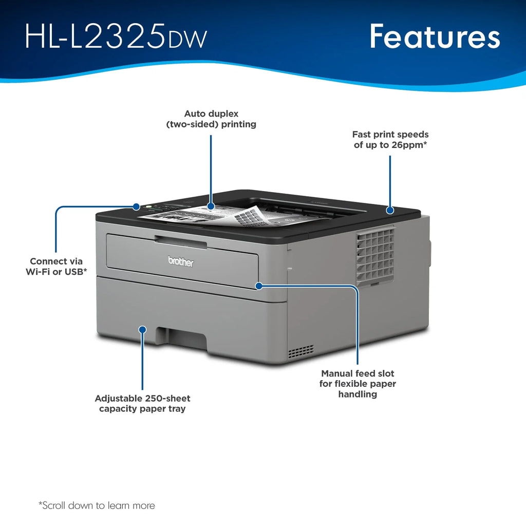 Monochrome Laser Printer with Wireless Networking and Duplex Printing S154397