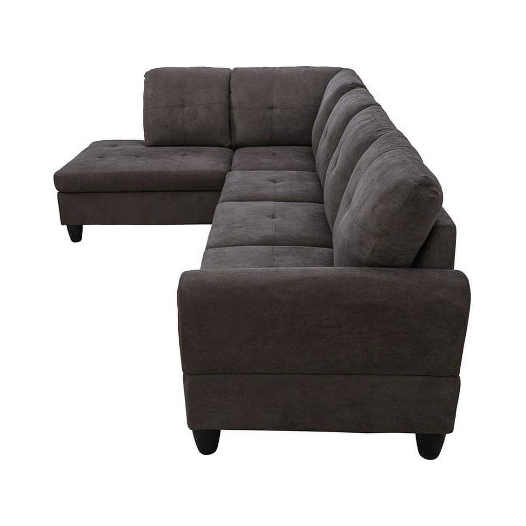 Linen Fabric Sectional Sofa Set in Dark Brown C499132