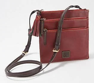 Bordeaux Leather Triple Zip Crossbody R401