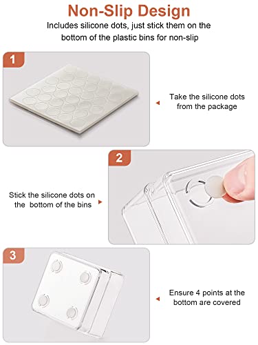 13-Piece Clear Drawer Organizer with Non-Slip Silicone Pads C80494