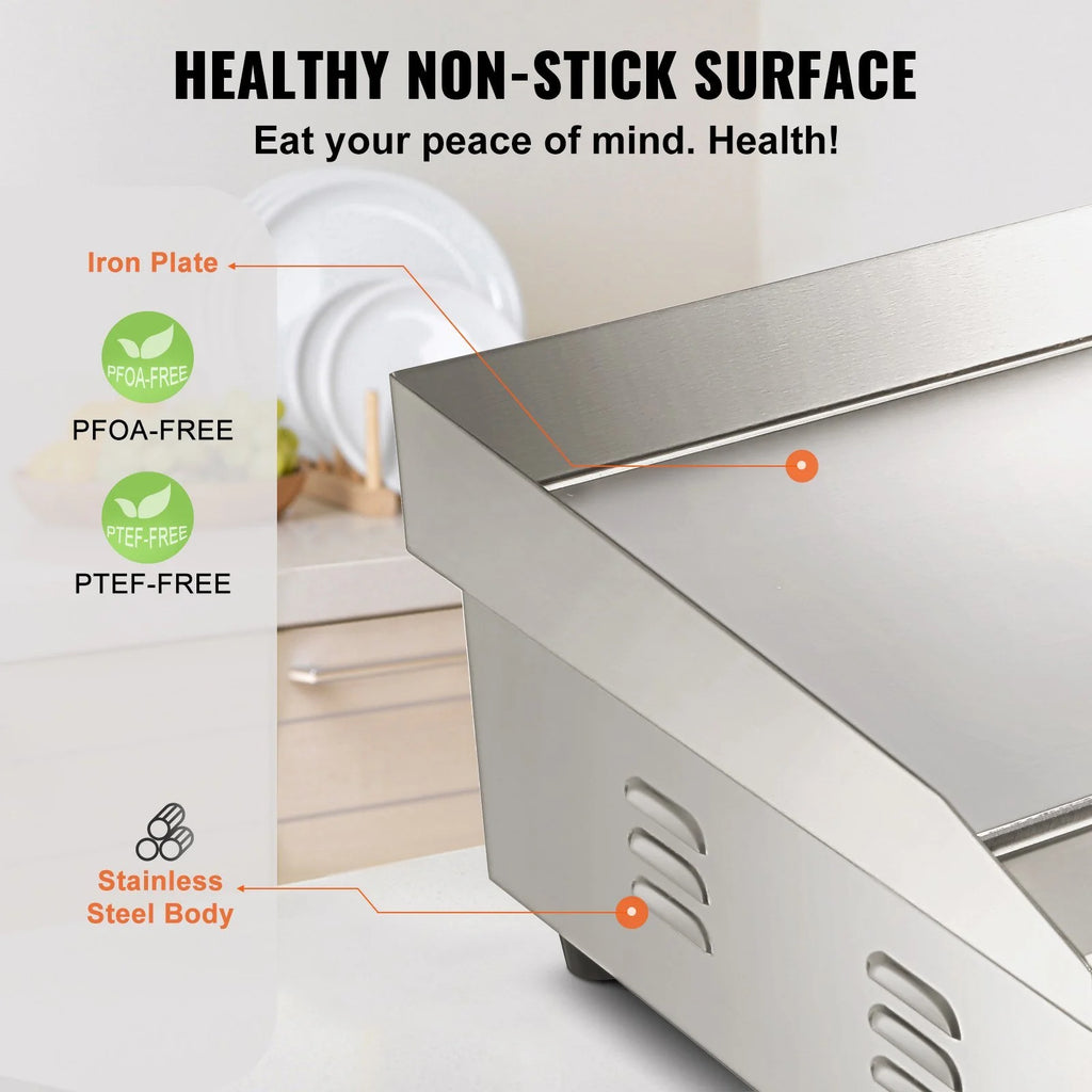 21" 1600W Stainless Steel Electric Griddle I197674