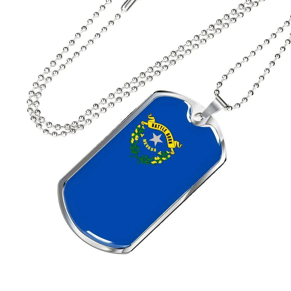 Stainless Steel or 18k Gold Dog Tag Necklace G976825