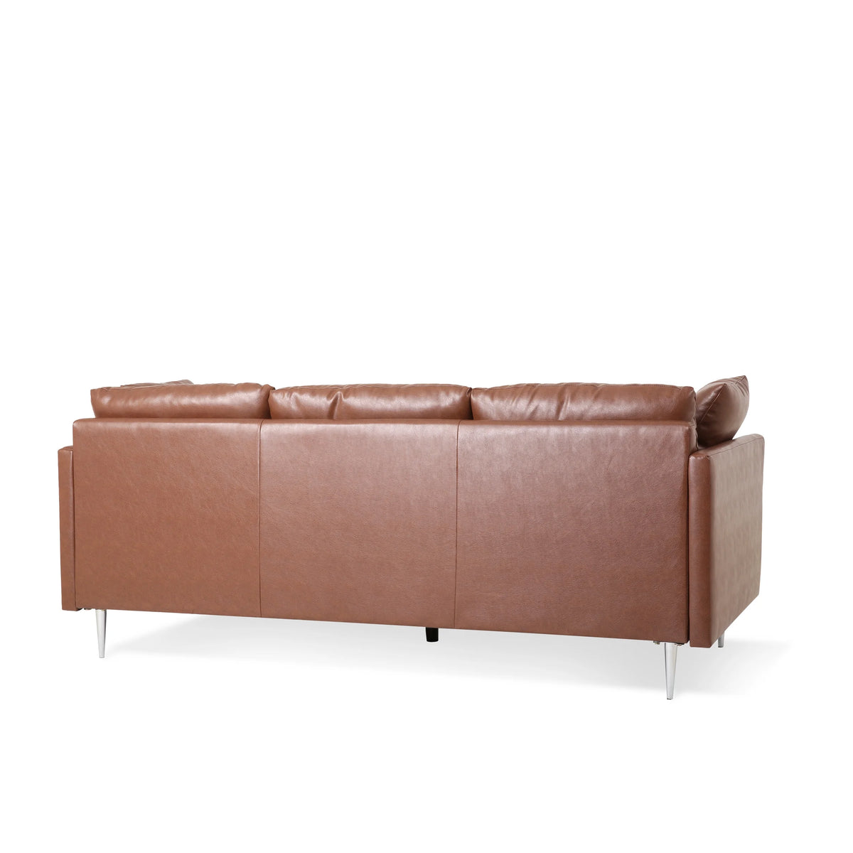 Faux Leather 3 Seater Sofa with Pillows W266