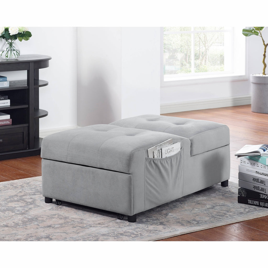 Grey Upholstered Futon Chair N389333