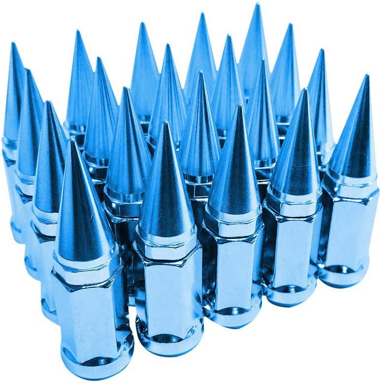 Set of 20 Blue Spike Lug Nuts W383