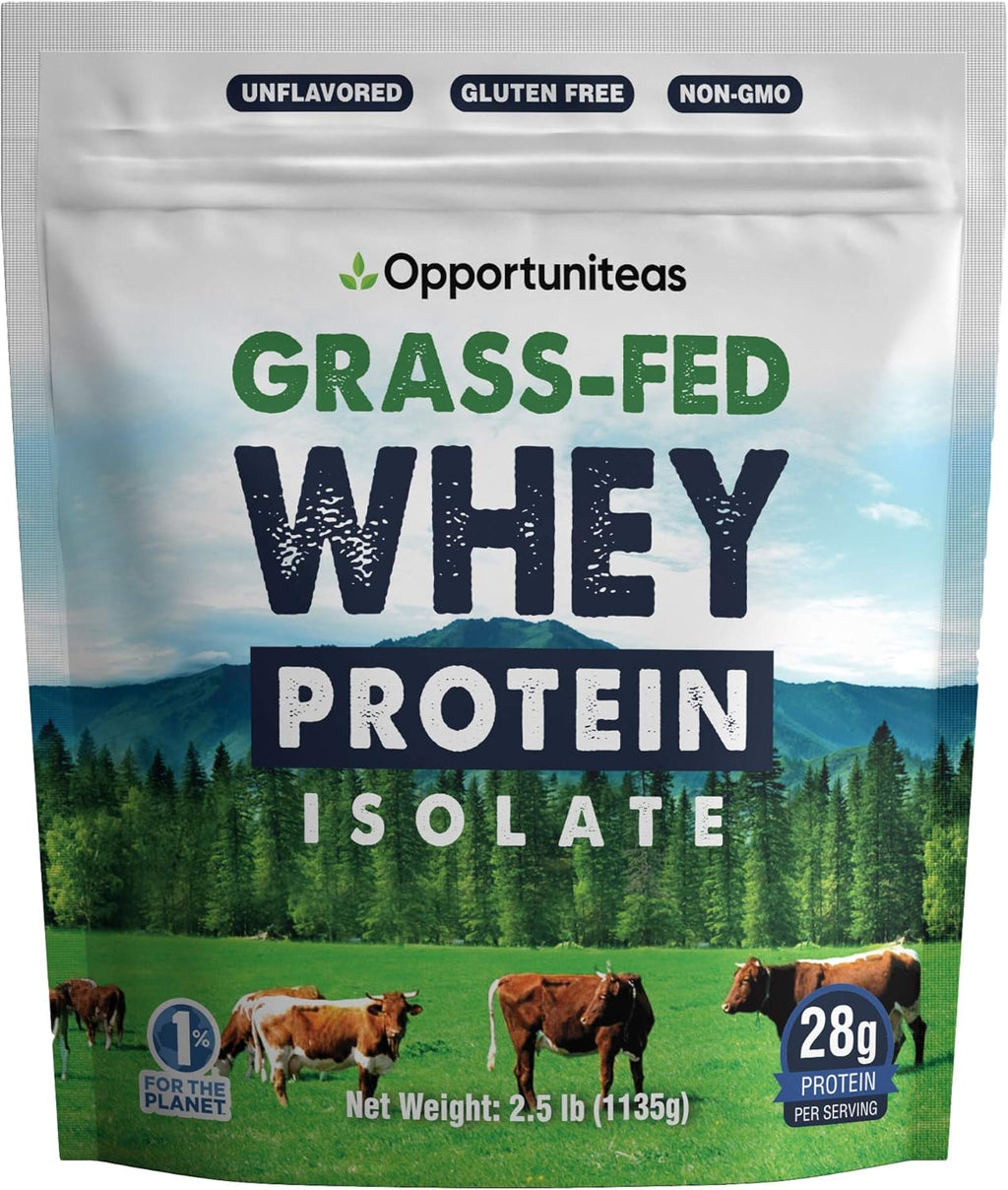 Unflavored Grass Fed Whey Protein Powder Isolate, 2.5 Pounds Pack of 2 S249