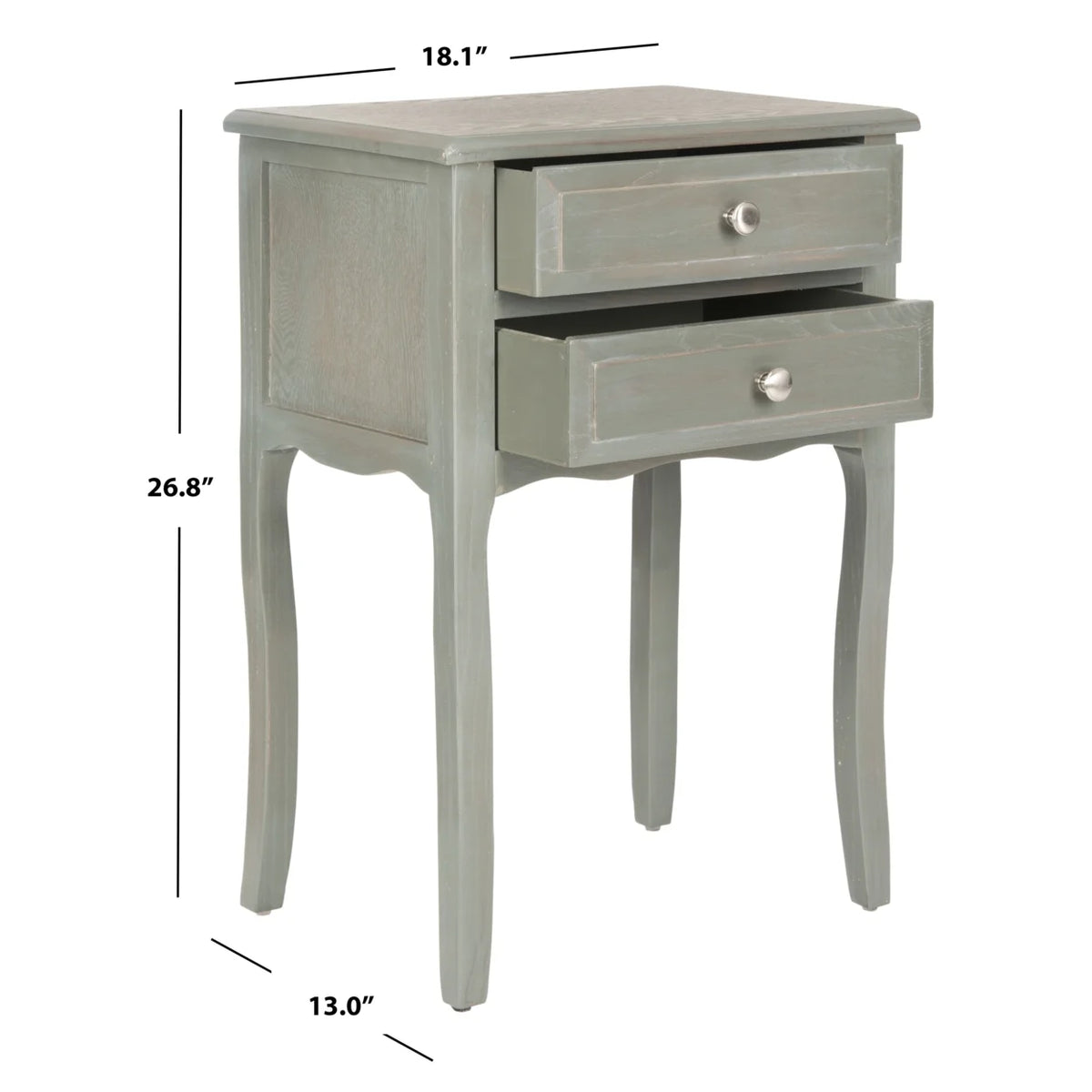 End Table With Storage Drawers Ash Grey O673301