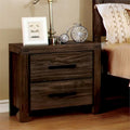 Rustic Brown 2 Drawer Nightstand Y304