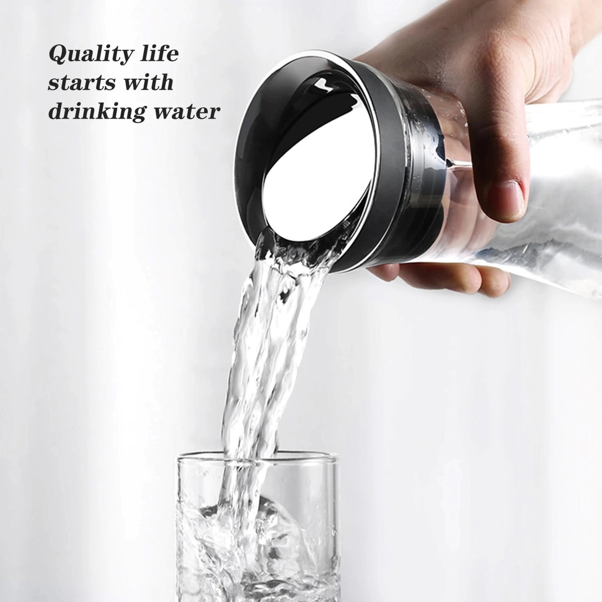 50 oz Glass Pitcher with Stainless Steel Lid and Brush F35979