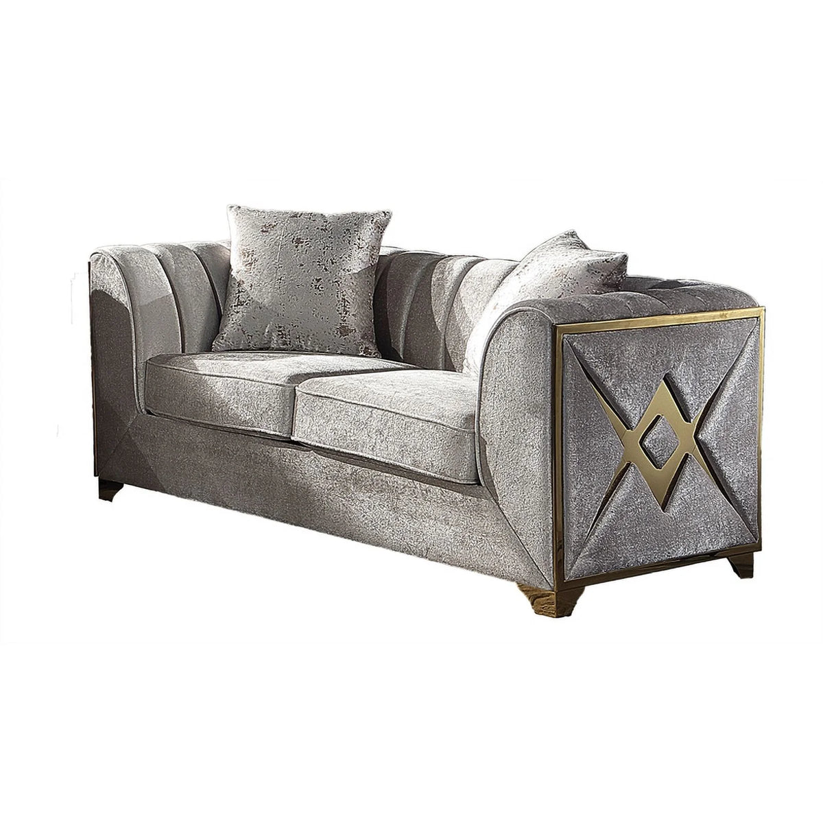 2 PC Wood Living Room Set in Cream I7032
