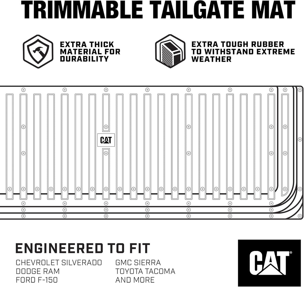 Universal Trim-to-Fit Extra-Thick Rubber Truck Tailgate Mat Z799705