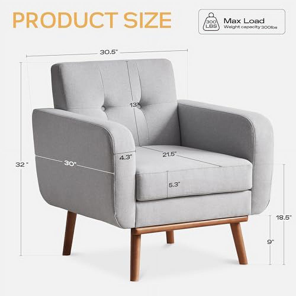 Fabric Accent Chair Button Tufted Upholstered Arm Chair Q23918
