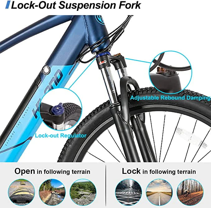 Blue 350W 36V 7-Speed Electric Bike I126529