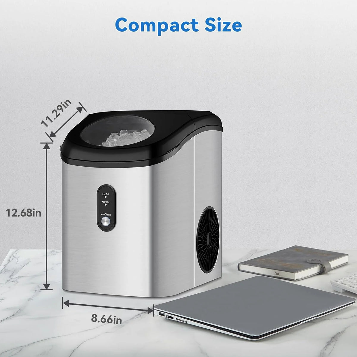 Countertop Ice Maker 26LBs/24H with 2 Size Bullet Ice P373