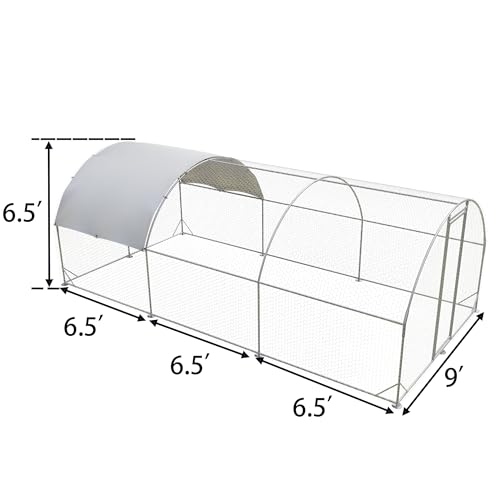 Large Walk-in Metal Chicken Coop with Waterproof Cover Q50542