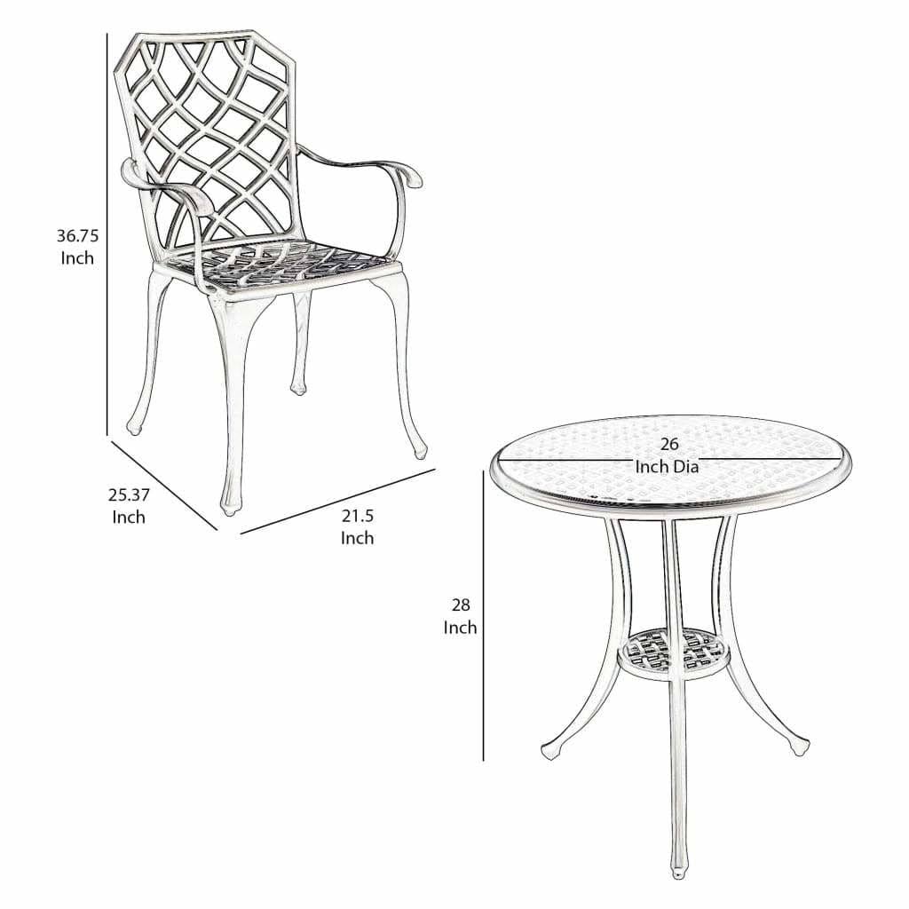Black Bistro Table Set X7450