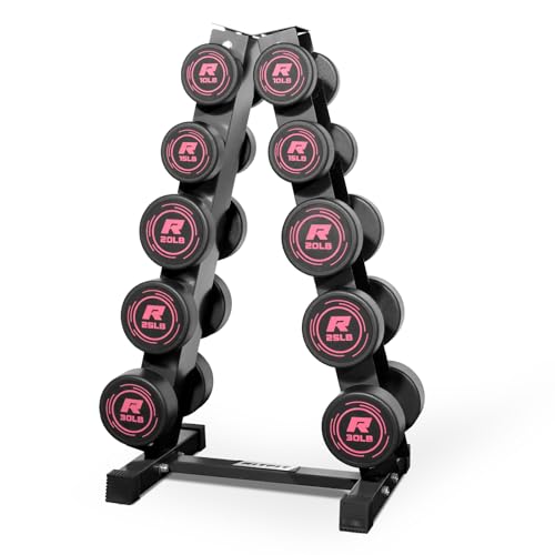 PVC Coated Pink Round Dumbbells Set with Non-Slip Handle O353
