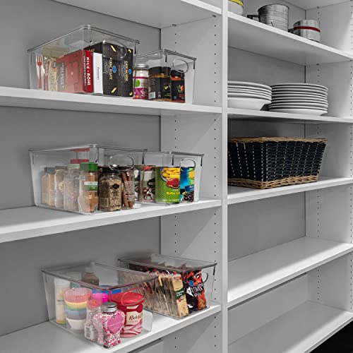 Plastic Storage Bins with Lids, 4 Pack S500