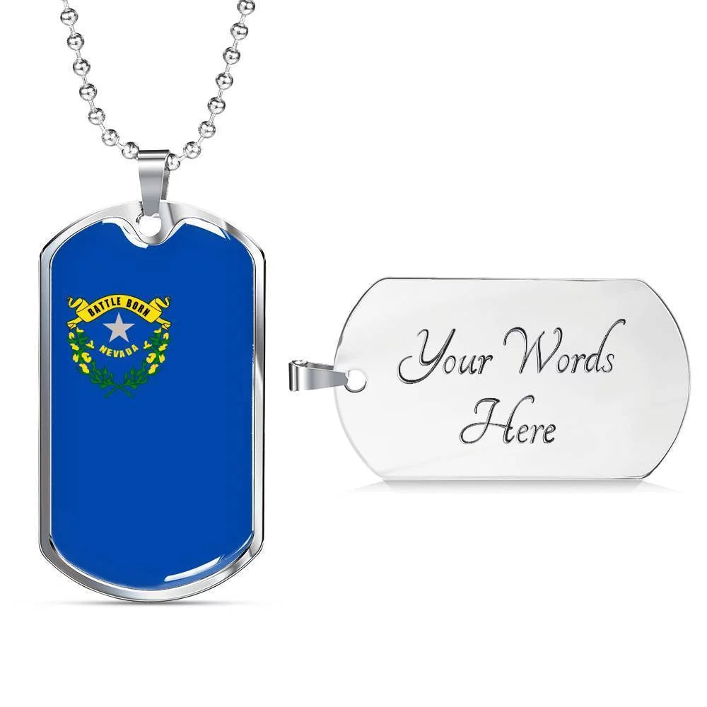 Stainless Steel or 18k Gold Dog Tag Necklace G976825