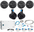 6.5" 1600w Marine Boat Speakers with Wakeboards and Amp Wire Kit G107