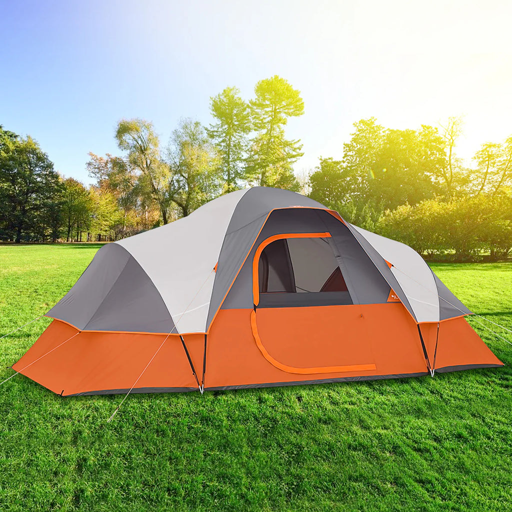 9 Person Waterproof Double Layer Dome Tent X52093
