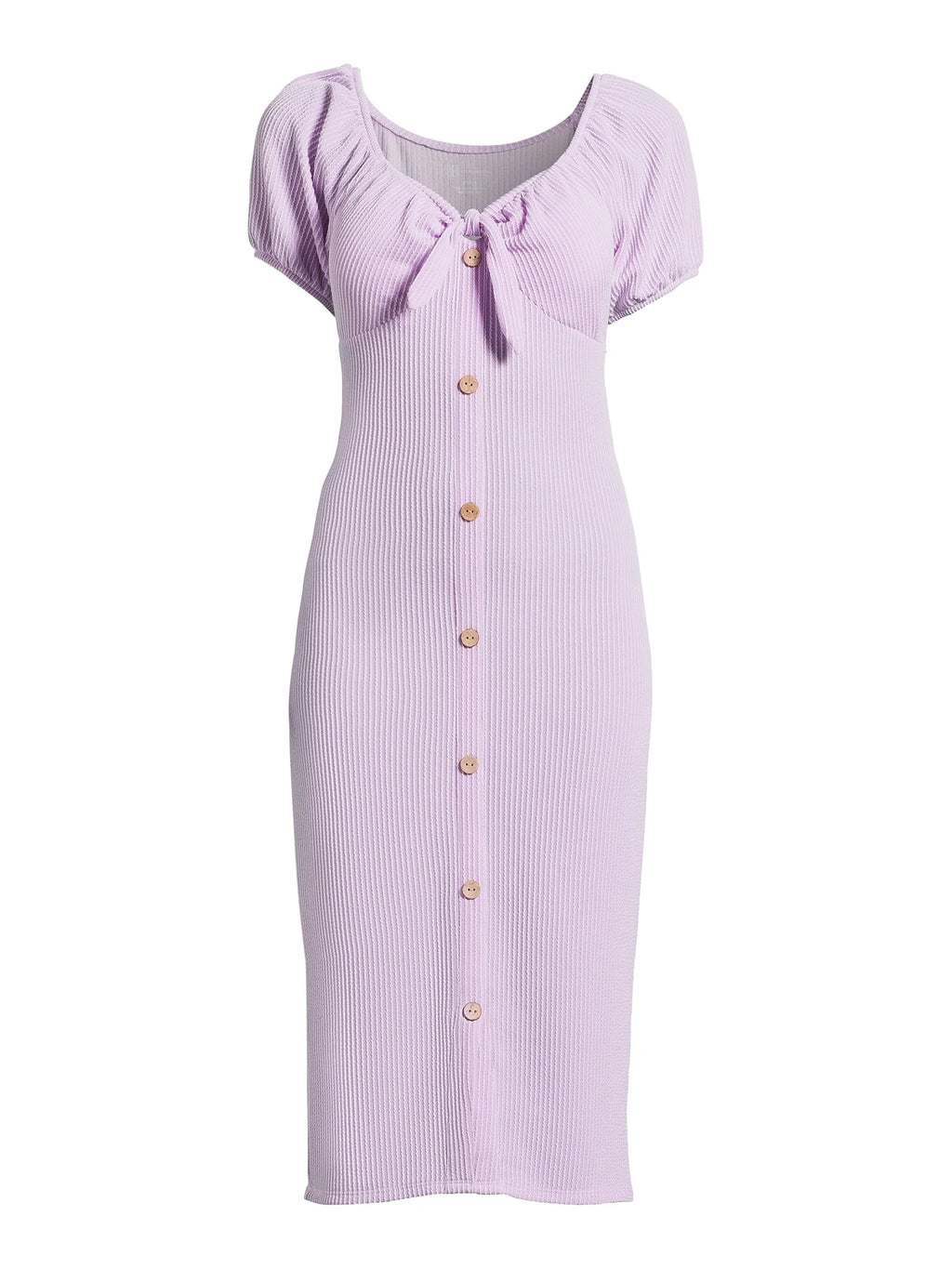 Knit Dress with Short Puff Sleeves N656693