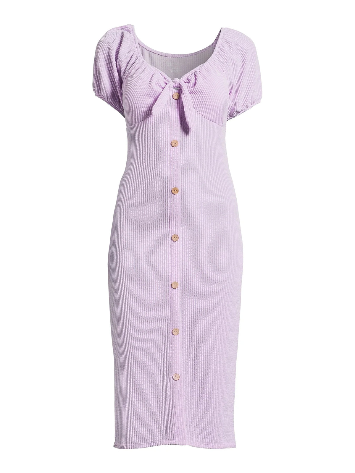 Knit Dress with Short Puff Sleeves N656693