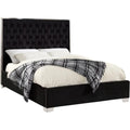Black Velvet Solid Wood Full Bed X875