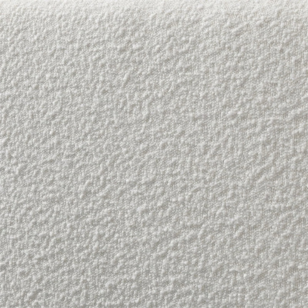 Queen Upholstered Platform Bed in White Boucle Fabric L9126