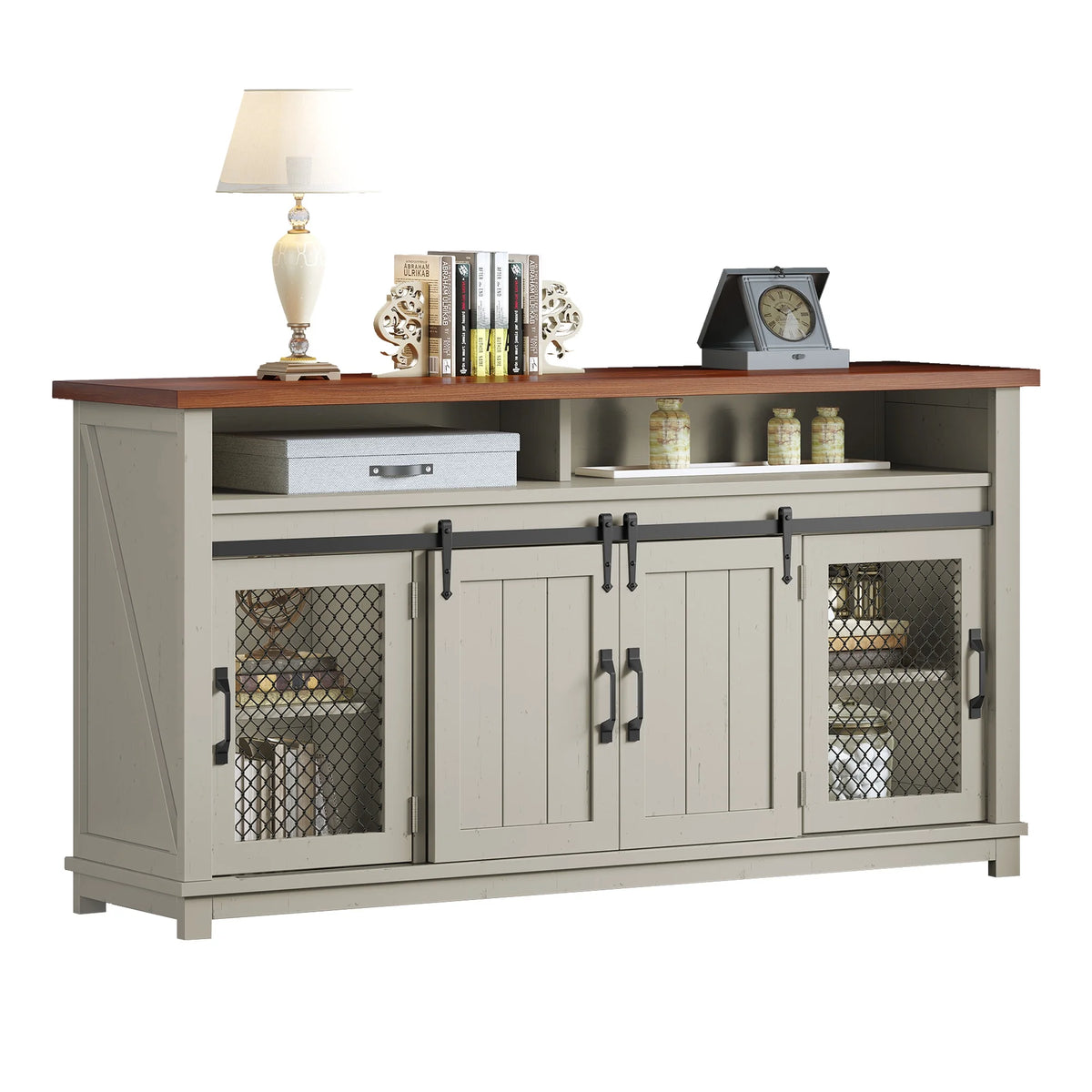 Antique White 63" Sideboard Buffet Cabinet K20550