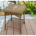 Honey Wicker Patio End Table Z585655