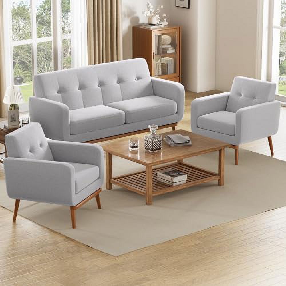 Fabric Accent Chair Button Tufted Upholstered Arm Chair Q23918