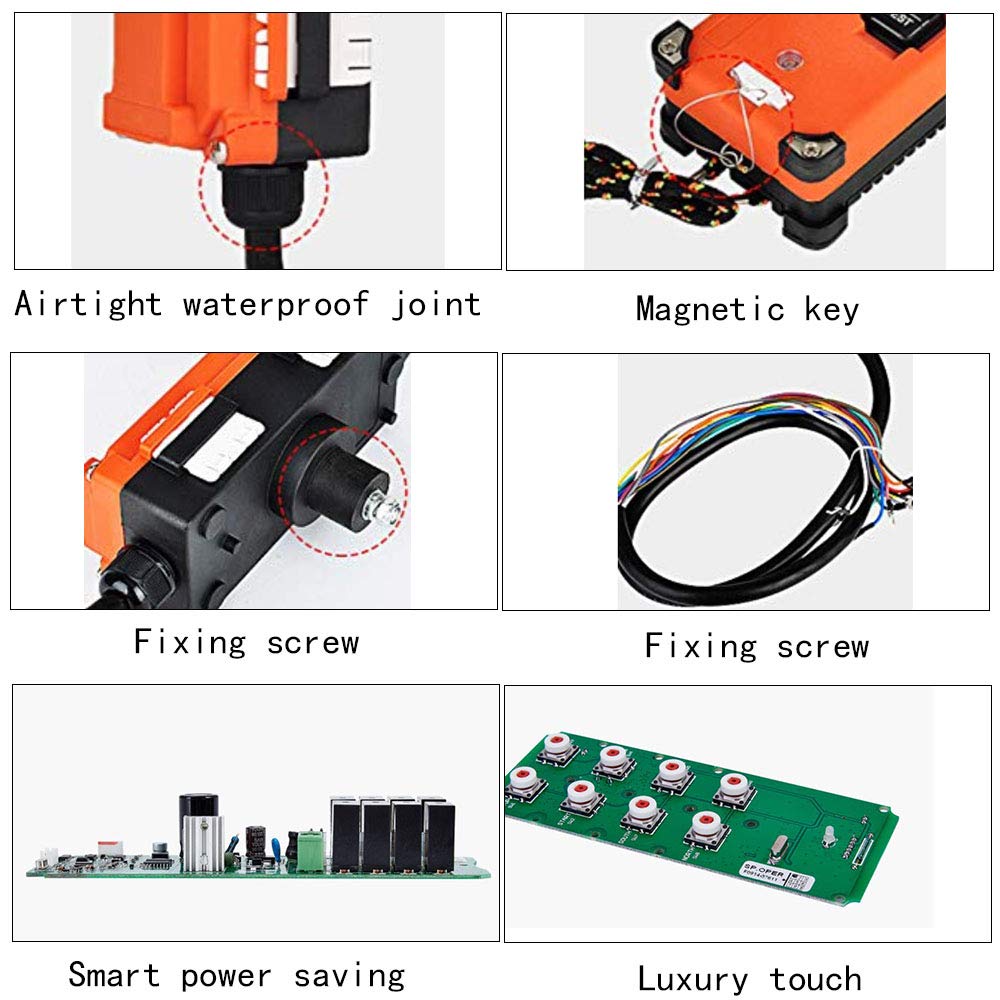 Wireless Remote Control Transmitter & Receiver for Hoist Crane C8283