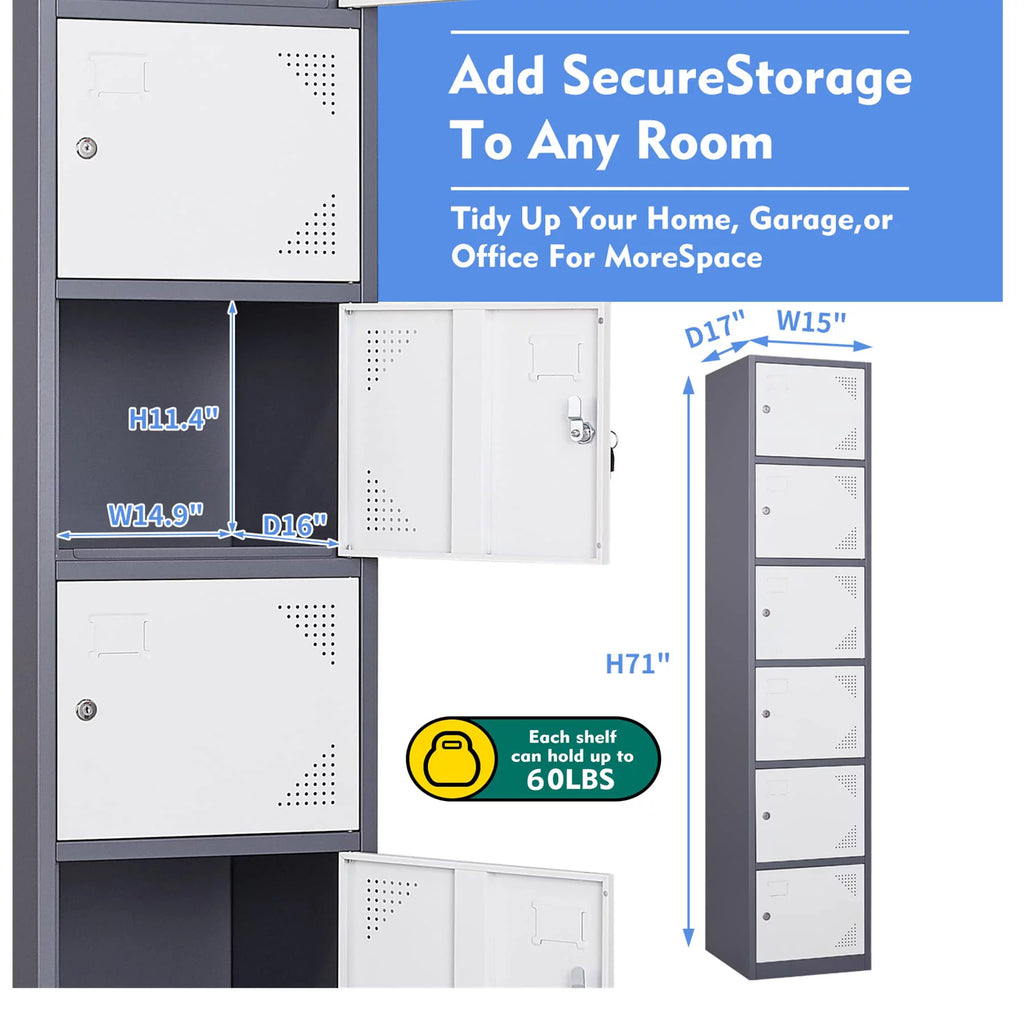 Metal Locker with 6 Doors W492