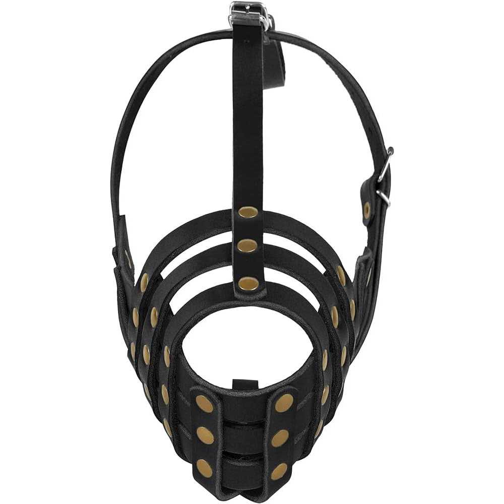 Leather Dog Muzzle Adjustable Breathable Medium Large Breeds Z1606