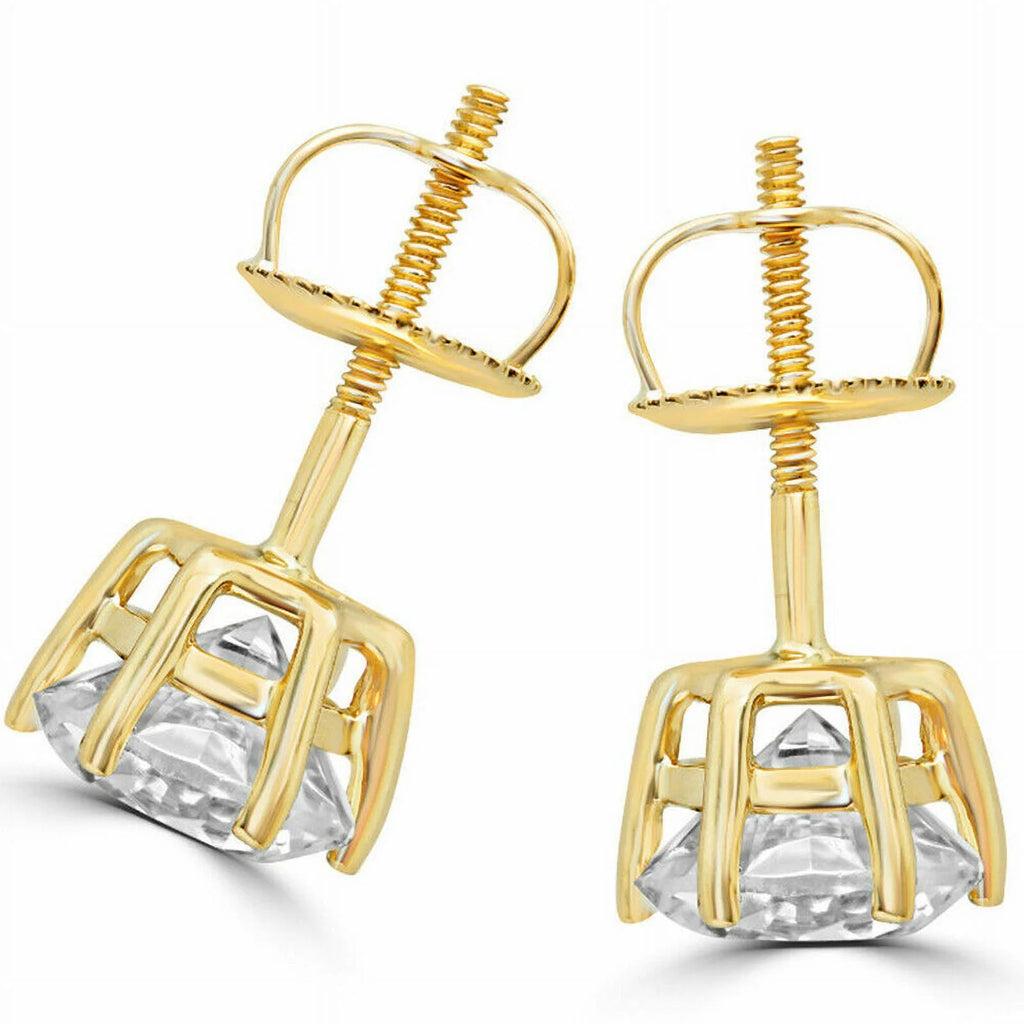 2 Carat Solitaire Moissanite Stud Earrings T4153