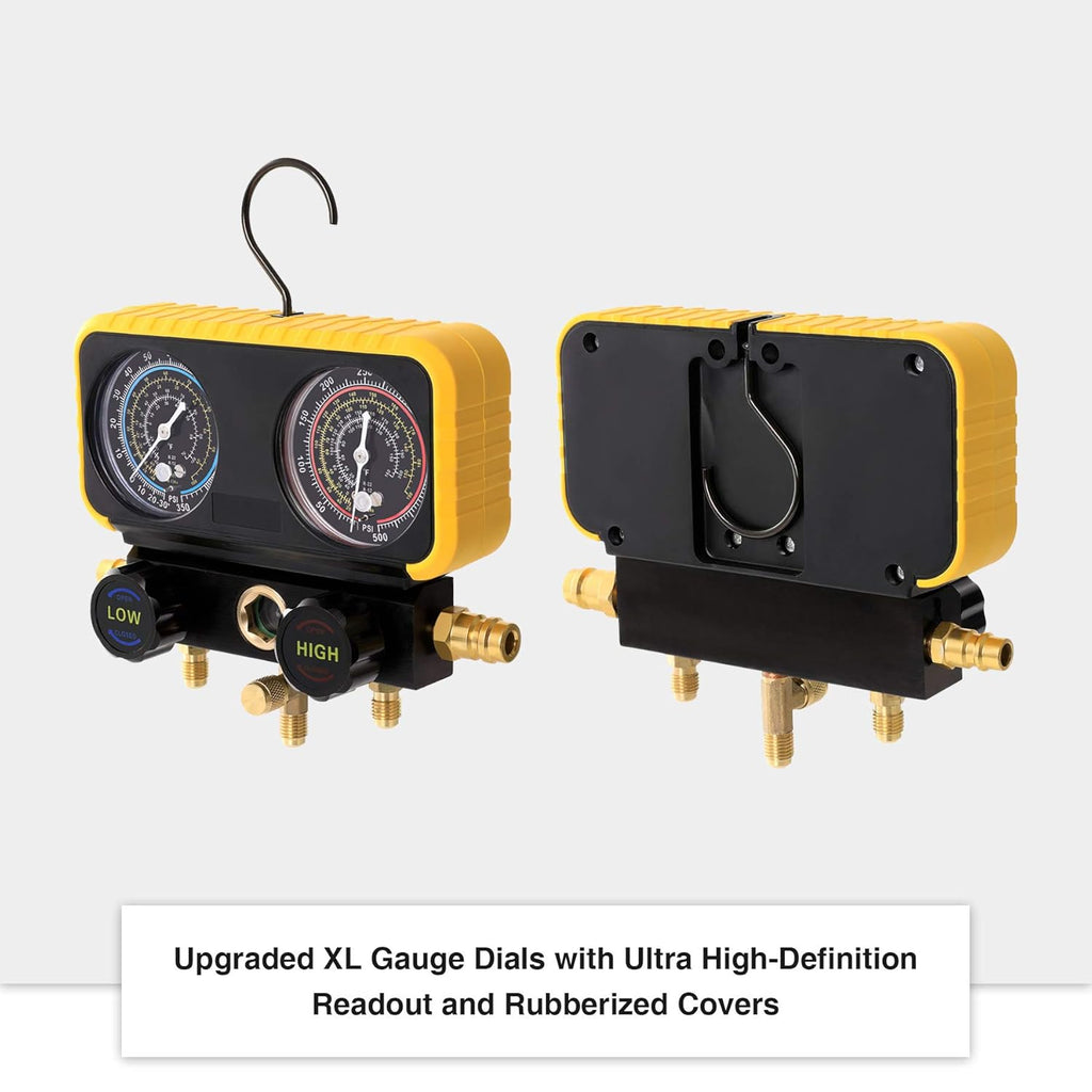 AC Manifold Gauge Set for R134a R12 R22 R502 Refrigerants with 5' Hose O6144