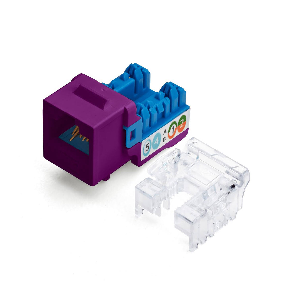 Cat6a Punch Down Keystone Jack - Unshielded - Purple - 48pc M114065