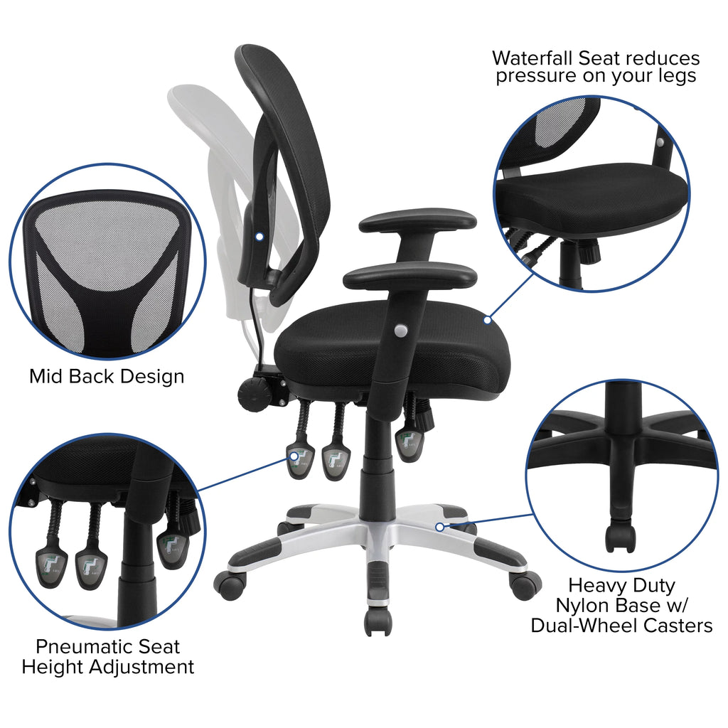 Black Mesh Ergonomic Task Office Chair Y193610