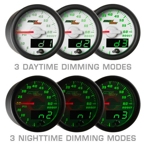 White & Green MaxTow Wideband Air/Fuel Ratio Gauge H108197