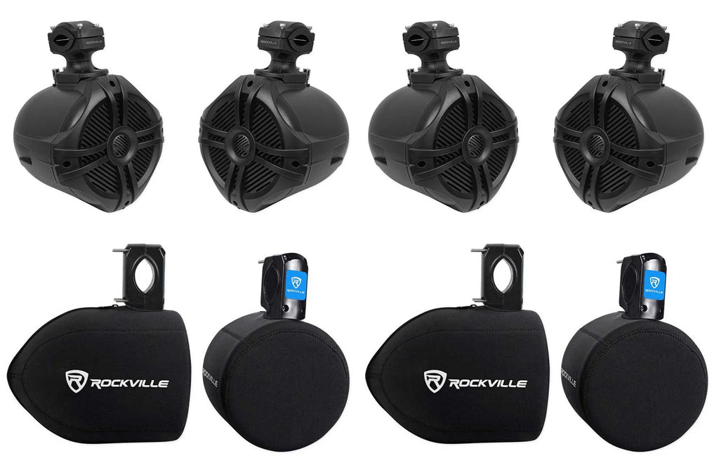6.5 Black Marine Wakeboard Tower Speakers with Covers Q62174